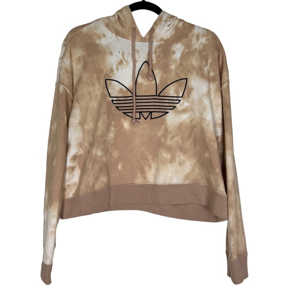 adidas Originals Women's All Over Print Tie Dye Crop Hoodie XL - Picture 5 of 8